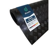 diconfa Tapis Caoutchouc tôle striée 3mm - Largeur 0,1m à 1,6m - Longueur 0,05m à 10m ==> 1,5m (1500mm, 150cm) x 0,75m (750mm, 75cm) - par mètre antidérapant Robuste Tapis de Frappe Marteau