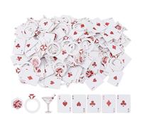 DICOSMETIC Lot de 100 confettis Lucky In Love pour enterrement de vie de jeune fille Las Vegas - Cartes à jouer - Décoration de casino - Anneau de cocktail - Cube de poker
