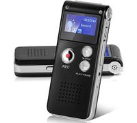 Dictaphone 16 Go-Enregistreur vocal rechargeable par USB avec lecture,mini enregistreur vocal portable avec audio numérique multifonction et lecture MP3 (noir).[V418]