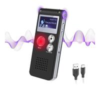 Dictaphone Numérique 64Go à Activation Vocale-Enregistreur Audio HD 1536kbps,Portable MP3 pour Réunions/Interviews/Cours,Rechargeable et Protégé par Mot de Passe.[V9]