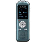 Dictaphone numérique AIWA DVR-M700 en métal avec trois microphones stéréo et une mémoire intégrée de 16 Go. Couleur argent