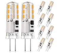 DiCUNO Ampoule LED G4, 1.2W, Blanc chaud 3000K, 120lm, 12V, Lot de 10 | équivalent 10W halogène, 24x3014 SMD, Non-dimmable, Économies d'énergie, 360° angle de faisceaux