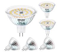 DiCUNO Ampoule LED GU5.3 MR16 12V, 6W Équiv. 50W, 4000K, 580lm, Lot de 6