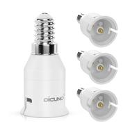 DiCUNO E14 vers B22 Adaptateur de douille, Douille Base de lampe, Lot de 4 | Convertisseurs de culot petite vis E14 vers baïonnette B22