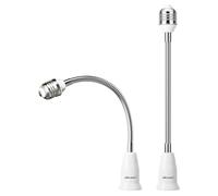 DiCUNO E27 à E27 Adaptateur de base 27.5CM Extension Réglable, Lot de 2 | Prolongateur de douille de lampe standard, Rallonge des ampoule, Adaptateur de support de lampe