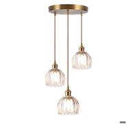 Diday 3 Lustres Suspensions en Verre Transparent,E27 Moderne Lustre Intérieur Creatif Abat-jour Design Fleur Plafonnier Retro