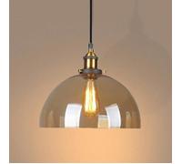 Diday Suspension Luminaire Industriel,Lampe de Plafond Avat-jour en Verre Design Demi - cercle E27 Luminaire Style Edison,Ambre
