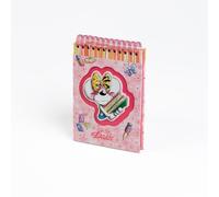 Diddl Carnet à Spirale A6, Rose, 40 Pages 80g, Thème Scolaire, Reliure en Haut, Motif Diddlina avec Livres et Papillons
