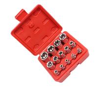 Didiseaon 14pièces Coffret à Douilles E-type Acier Résistant Jeu de Douilles Étoilées pour Atelier Réparation Pneus et Meubles Kit Portatif avec Marquages Lisibles
