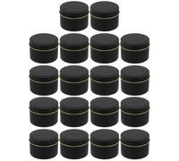 Didiseaon 18 Pcs Boîte à Bougies en Fer-Blanc Ronde Couvercle, 4 Oz, Noir, Récipient pour Bougie et Biscuit, Safe au Toucher, Résistant Chaleur, pour Occasions Spéciales et Décoration