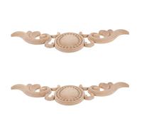 Didiseaon 2 Pièces Appliques Bois Sculptées Fleurs Décoratives Beige pour Meubles, Décoration Élégante Européenne, Ornement Polyvalent Facile à Appliquer pour Cadres et Coins