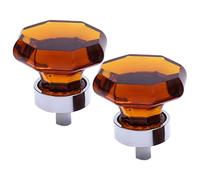 Didiseaon 2 Pièces Bouton de Commode en Cristal Octogonal Transparent | Verre et Cristal Artificiel, Finition Marron, Prise Confortable, pour Placards et Portes de Bibliothèque