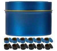 Didiseaon 24 Pièces Pots à Bougies en Fer-Blanc 4 Oz pour Fabrication de Bougies Couleur Bleu Style Moderne pour Décor de Bureau