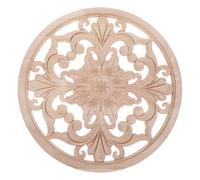 Didiseaon Applique Décorative en Bois Ronde, Applique en Bois Sculpté, Beige, Artisanale, Application, pour Armoires Cuisine et Surfaces Domestiques