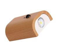 Didiseaon Applique Murale Portée 3 Mètres en Bois Détecteur de Mouvement Rechargeable Délai D’éclairage 15 Secondes Lampe LED Élégante pour Salon et Maison