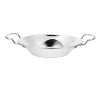 Didiseaon Argenté Wok Acier Inoxydable à Double Poignée Alimentaire | Surface Lisse, Haute Tolérance Thermique, Entretien Facile, Cuisine, Cuisson, Service, Usage Quotidien
