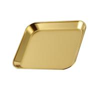 Didiseaon Assiette de Service Carrée en Acier Inoxydable 304 Doré Surface Lisse et Brillante, Facile à Nettoyer, pour Boutique de Desserts et Fêtes