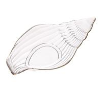 Didiseaon Assiette Plate Plat de Collation Multifonction en Verre Transparent de Coquillage Bord Doré pour Fruits et Desserts, Maison et L'hôtel