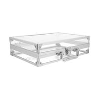 Didiseaon Boîte de Rangement Aluminium Grand Volume Étui de Transport Verrouillable pour Bijoux Maquillage et Accessoires Transparente et Légère pour Voyages ou Présentation Professionnelle