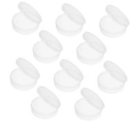 Didiseaon Boîte de Rangement Ronde Transparente 8cm 10pcs en PP Couvercle Design Compact pour Éponges à Maquillage pour Voyage et Petits Objets Quotidiens