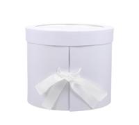 Didiseaon Boîte Ronde pour Fleurs Stabilisées en Papier et Tissu Blanc, Légère et Pratique, pour Bouquets de Gypsophiles Lors Fête des Mères ou Mariages