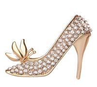 Didiseaon Broche à Talon Haut Scintillante en Alliage Strass, Broche Décorative Élégante pour Femmes, Accessoire Mode pour Robe et Soirée, Présent Unique Femme
