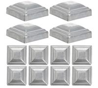 Didiseaon Capuchons de Poteau de Clôture en Fer Lot de 12, Couvercle d'étanchéité de clôture Carré 5X5 CM, pour Poteau de Garde-corps et Barrière de Circulation