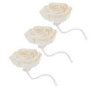 Didiseaon Diffuseur de Parfum Fleur Artificielle Camélia 3 Pièces en Coton et Papier de Riz, Remplacement Facile pour Diffuseur D'huiles Essentielles la Maison Voiture