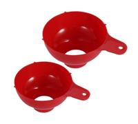Didiseaon Entonnoir à bocal à large ouverture 2 pièces en plastique rouge pour pot Mason facile à nettoyer pour huile jus confiture et sauce soja