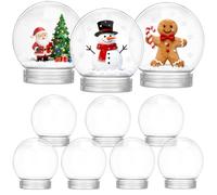 Didiseaon Kit De Boule À Neige Bricolage 10 Pièces Globe d'eau De Noël Clair Boule À Neige Vide en Plastique avec Bouchon Pot D'affichage Globe Remplissable pour Artisanat Décor