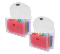 Didiseaon Lot de 2 Organiseurs de Fichiers Accordéon Étanches Format A6, 7 Compartiments Soufflets, Pochette Portable pour Enveloppes et Cartes, Intérieur Arc-en-Ciel, pour Bureau et