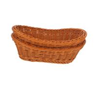 Didiseaon Lot De 2 Paniers De Rangement Alimentaires Imitation Rotin, Corbeilles Ovales En Plastique Tressé, Capacité Moyenne, Multifonction Pour Fruits, Pain Et Organisation Maison