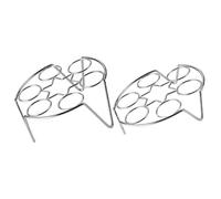 Didiseaon Lot de 2 Supports à Œufs Multifonctions en Acier Inoxydable, Design Pratique et Solide, Plateau Vapeur Cuisine pour Cuisson Vapeur des Œufs