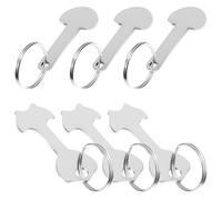 Didiseaon Lot de 6 Jetons pour Chariot de Supermarché en Alliage de Zinc Argenté Porte-clés Unique pour Déverrouiller les Caddies et Décoration Portable