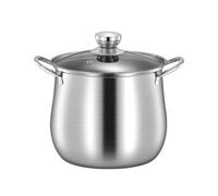 Didiseaon Marmite à Soupe Inox 22 Cm, Casserole Multifonctionnelle avec Fond Plat, Compatible Induction, Grosse Capacité Cuisine Maison, Ustensile Cuisine Robuste et Pratique