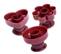 Didiseaon Moule à Donuts Formes Ronde, Fleur et Cœur en Pp Marron 3 Pièces pour Pâtisserie, Cuisson de Biscuits et Desserts Quotidiens