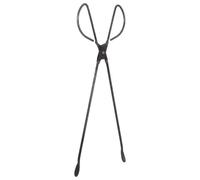 Didiseaon Pinces à Bûches de Cheminée, Pinces à Charbon de Bois pour Barbecue, Acier Noir, Tête Plate, Manche Ergonomique, pour Bois Briquettes et Débris, Foyers et Feux de Camping
