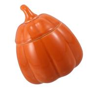 Didiseaon Pot en Céramique de Citrouille Orange avec Couvercle, Résistant la Chaleur, Conserve la Fraîcheur, comme Centre de Table Décoratif pour Desserts