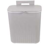Didiseaon PP Poubelle Cuisine Suspendue 9l à Couvercle Coulissant | Fermeture Étanche, Capacité Portante Solide, Usage Facile, Style Moderne, Gris, pour Placard et Porte