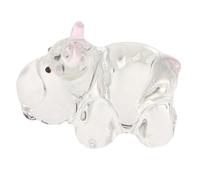 Didiseaon Sculpture Miniature D’Animaux Sculptée Mini Hippopotame Figurine de Mini Hippopotame en Cristal Blanc, Décor de Bureau, Collectionnable, Fait Main, pour Salon et Tableau de Bord