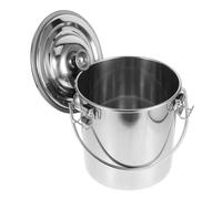 Didiseaon Seau Inoxydable 6L Avec Boucle Et Poignée Portable Pour Livraison D'Huile Alimentaire Et Stockage En Cuisine