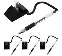 Didiseaon Stylos à Bille 0,5 MM Noir Lot de 4 Support de Table Fixe, Stylos Multifonctions pour Signature, Bureau et Accessoires d'Affaires, Écriture Fluide