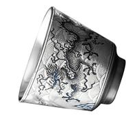 Didiseaon Tasse à Thé Argentée Bleu et Dragon 45ml pour Usage Quotidien | Style Chinois Classique, Pièce Décorative Délicate, pour Maison, Bureau, Salon de Thé, Présent D'emménagement