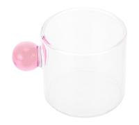 Didiseaon Tasse à Thé en Verre à Poignée Boule Rose Résistante à Chaleur | Usage Maison ou Hôtel, Style Simple et Élégant, Pensée pour Garçon et Filles, Format Unique