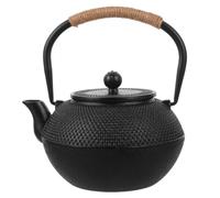 Didiseaon Théière Japonaise en Fonte, Théière de Grosse Capacité 1200ml Noire avec Infuseur en Acier Inoxydable et Couvercle, pour Servir le Thé à Plusieurs Personnes, Réunions et