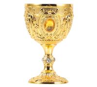 Didiseaon Verre à Vin Vintage Style Européen en Alliage D'aluminium Or, Petit Gobelet Pratique 30 Ml Solide pour Whisky et Thé, Design Délicat et Original pour Maison
