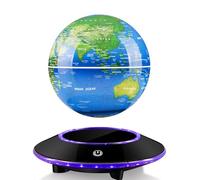 DIDWI Globe flottant avec lumière LED multicolore, carte du monde magnétique flottante, fonction rotative à 360 degrés, lampe d'ambiance, veilleuse pour chambre, décoration de bureau, cadeaux de Noël