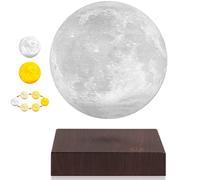 DIDWI Lampe de lune flottante, impression 3D en rotation Lampes de lune Magnétique Lévitation LED Lune Veilleuses Cadeaux de Noël uniques, Décor de bureau de chambre (3 couleurs)
