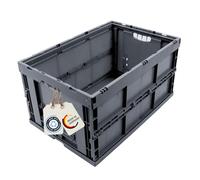 DieKlappbox® Caisse Pliable Robuste, Grande Boîte de Courses Pliable, Qualité industrielle, Fabriqué en Allemagne, jusqu'à 60 kg, 60x40x32 cm, Noir