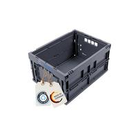 DieKlappbox® Caisse Pliante Robuste, Boîte de Rangement Pliante, Boîte de Courses Pliable, Qualité industrielle, Fabriqué en Allemagne, jusqu'à 50 kg, 40x30x22 cm, Noir